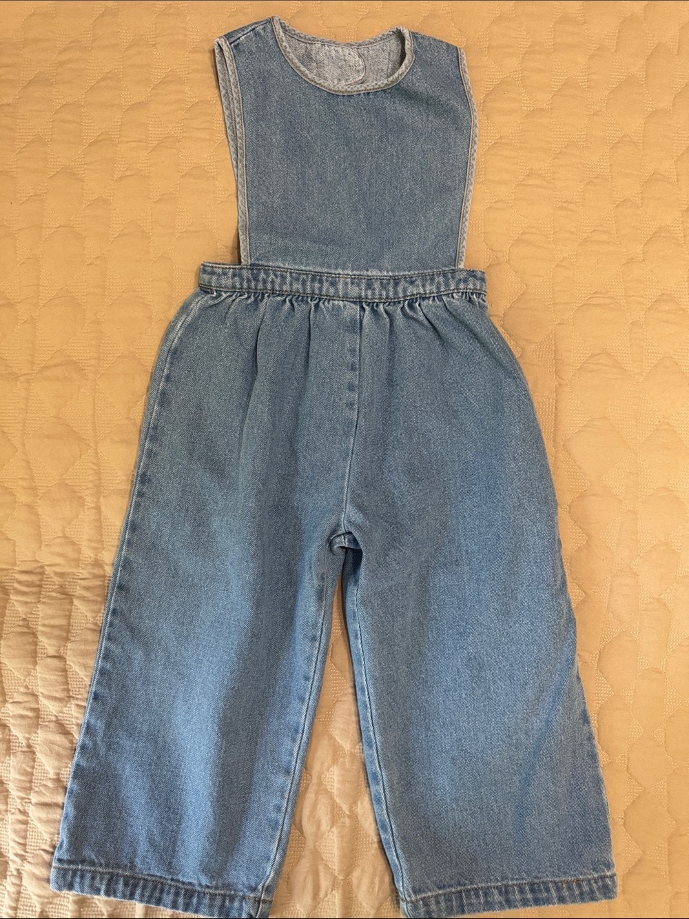 The Simple Folk Kids Light Blue Denim Pinafore Romper 100% Cotton